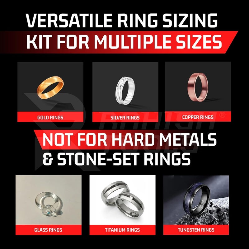 RAHISH TOOLS Ring Stretcher with Mandrel & Nylon Base - Professional Jewelry Ring Sizer Tool, Band Resizer for Silver & Gold, Ring Expander & Sizing Kit - 6-1/2 Inches Stainless Steel Ring Enlarger - Image 4